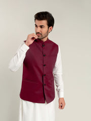 Magenta Dobby Waistcoat