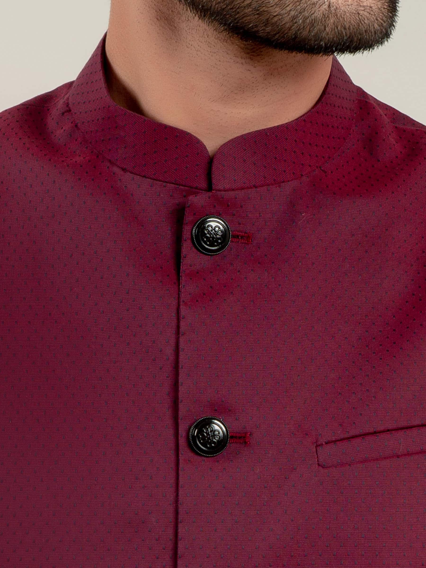 Magenta Dobby Waistcoat