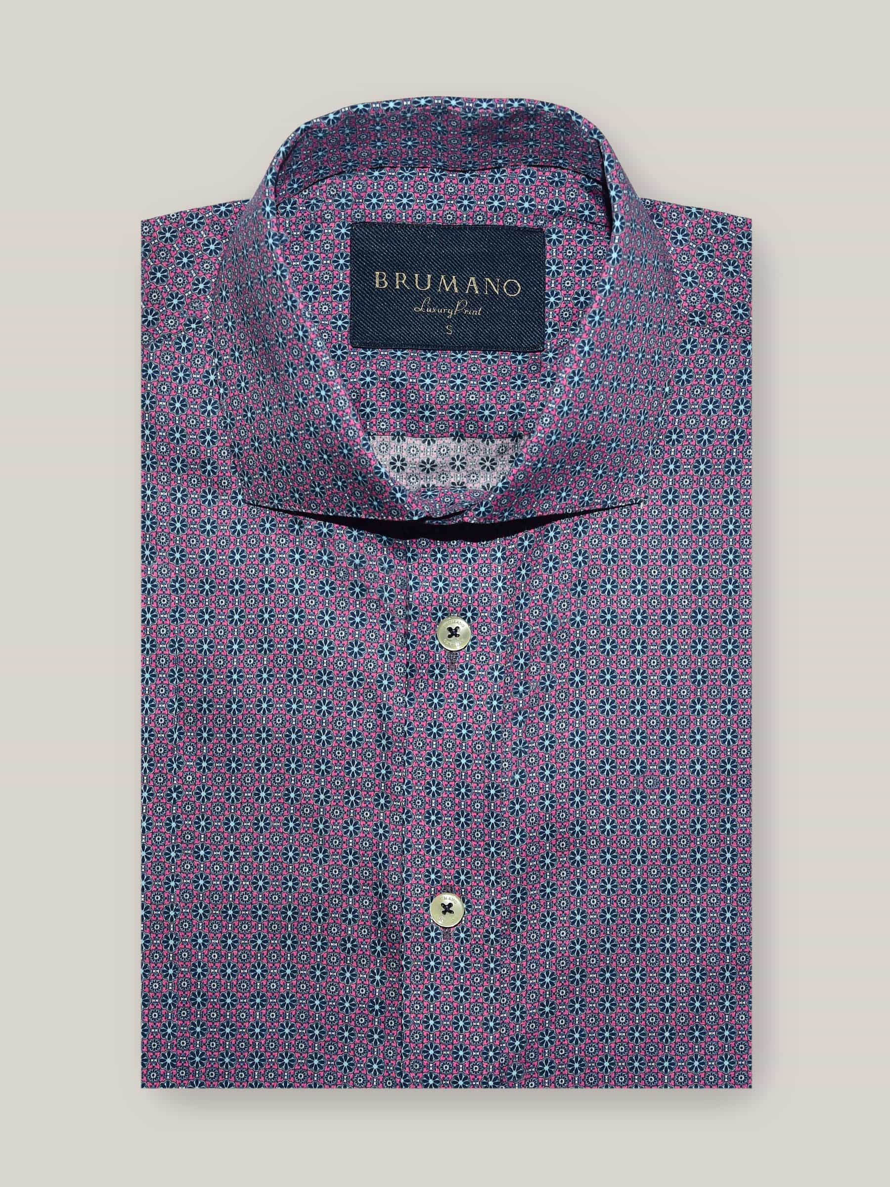 Magenta Geometric Printed Shirt