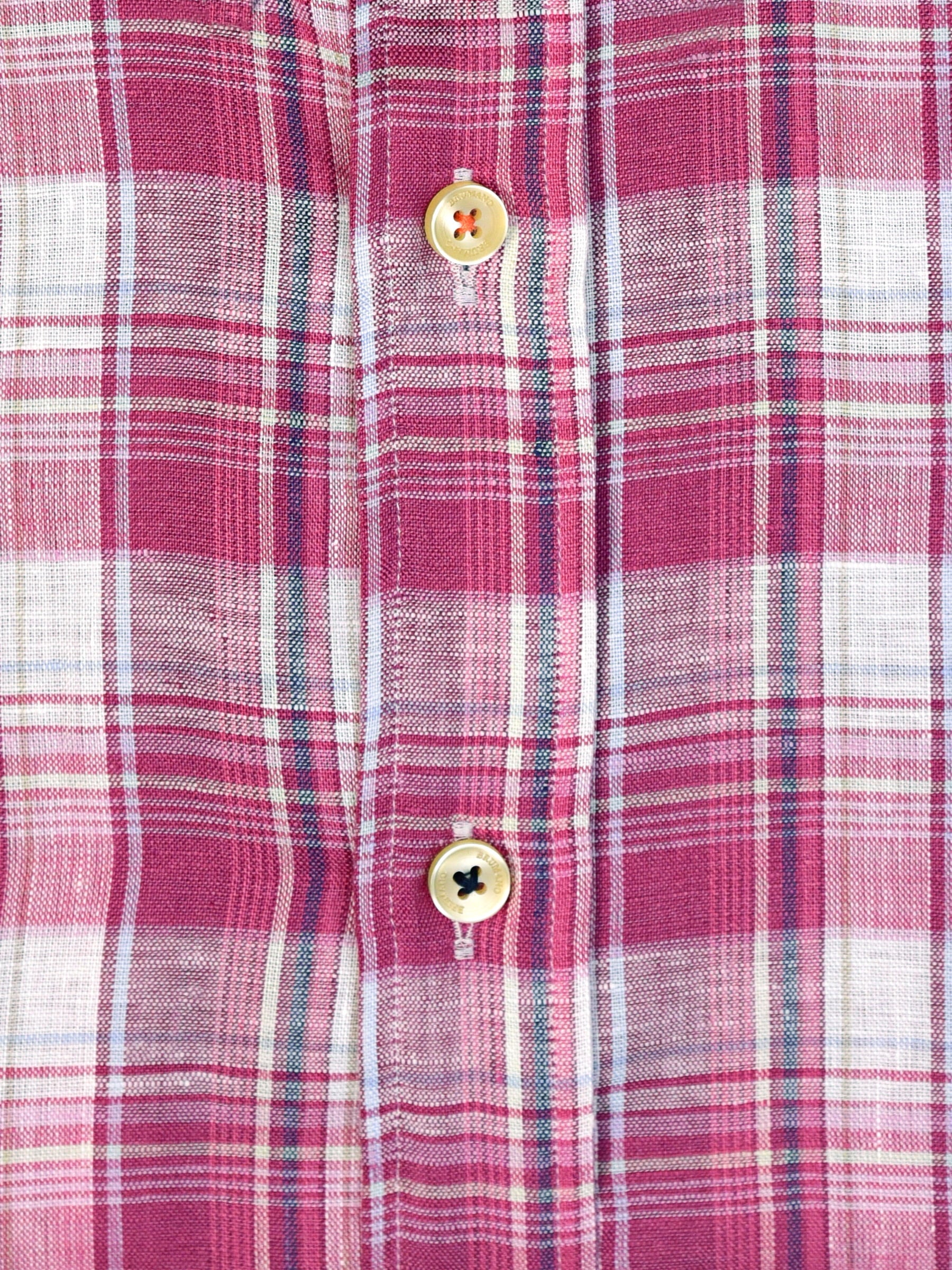 Magenta Linen Checkered Shirt