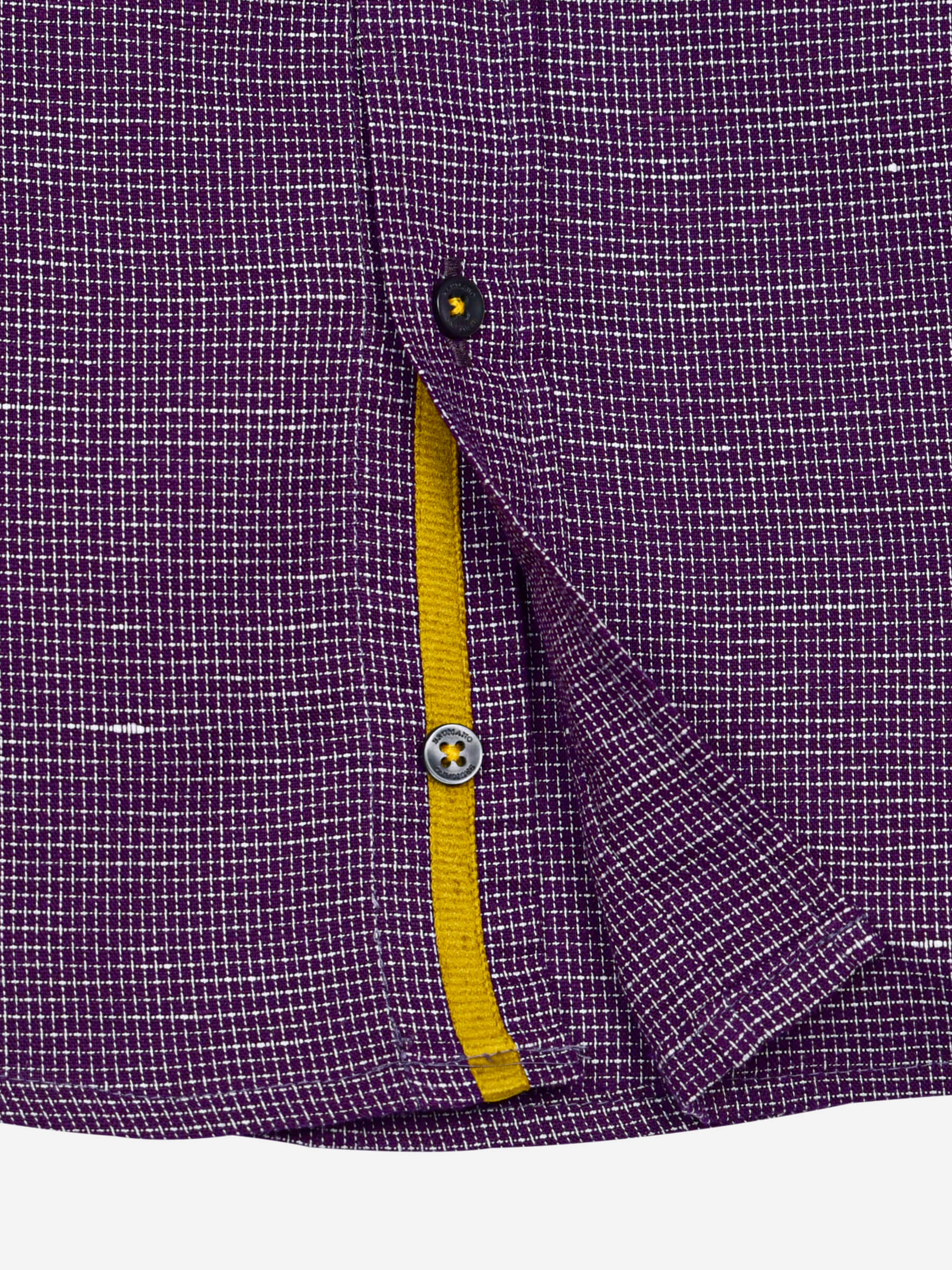 Magenta Mao Collar Short Sleeve Casual Shirt
