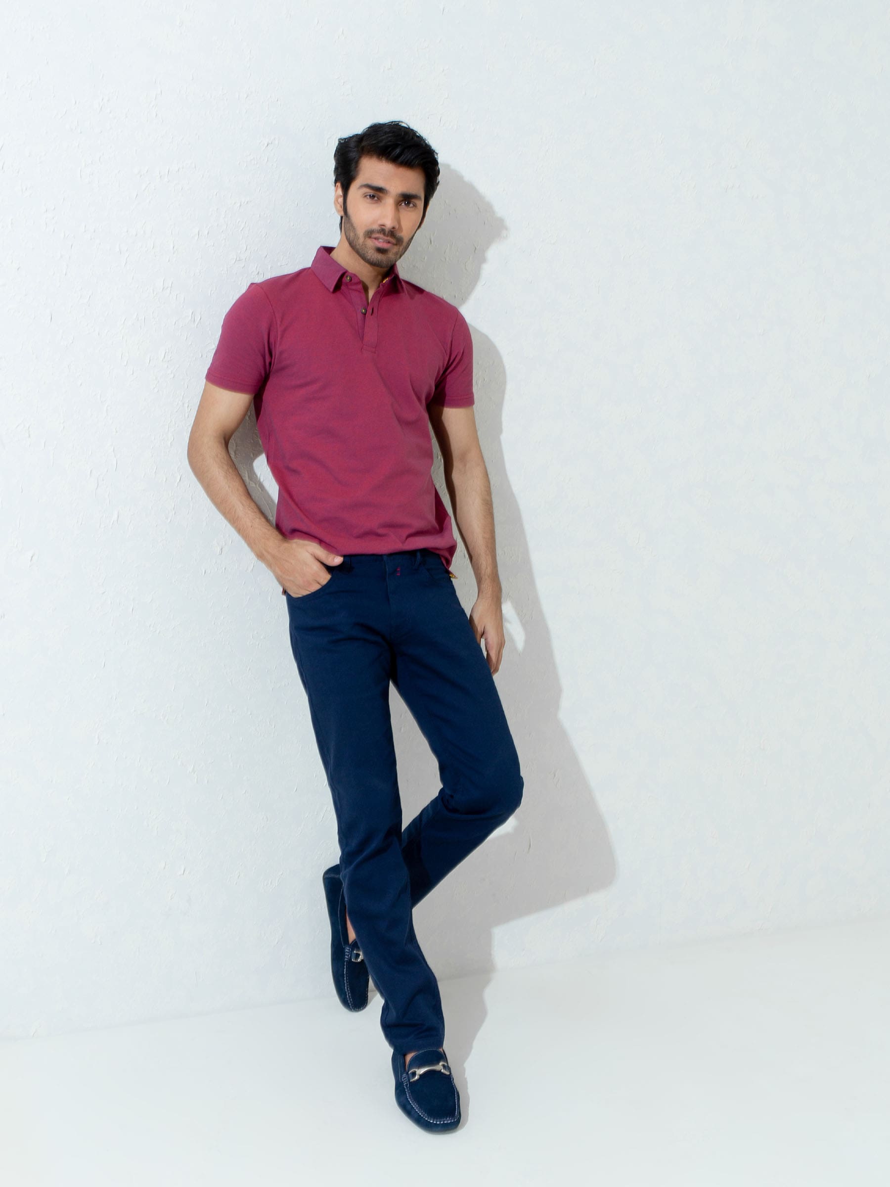 Magenta Pique Mercerized Polo Shirt