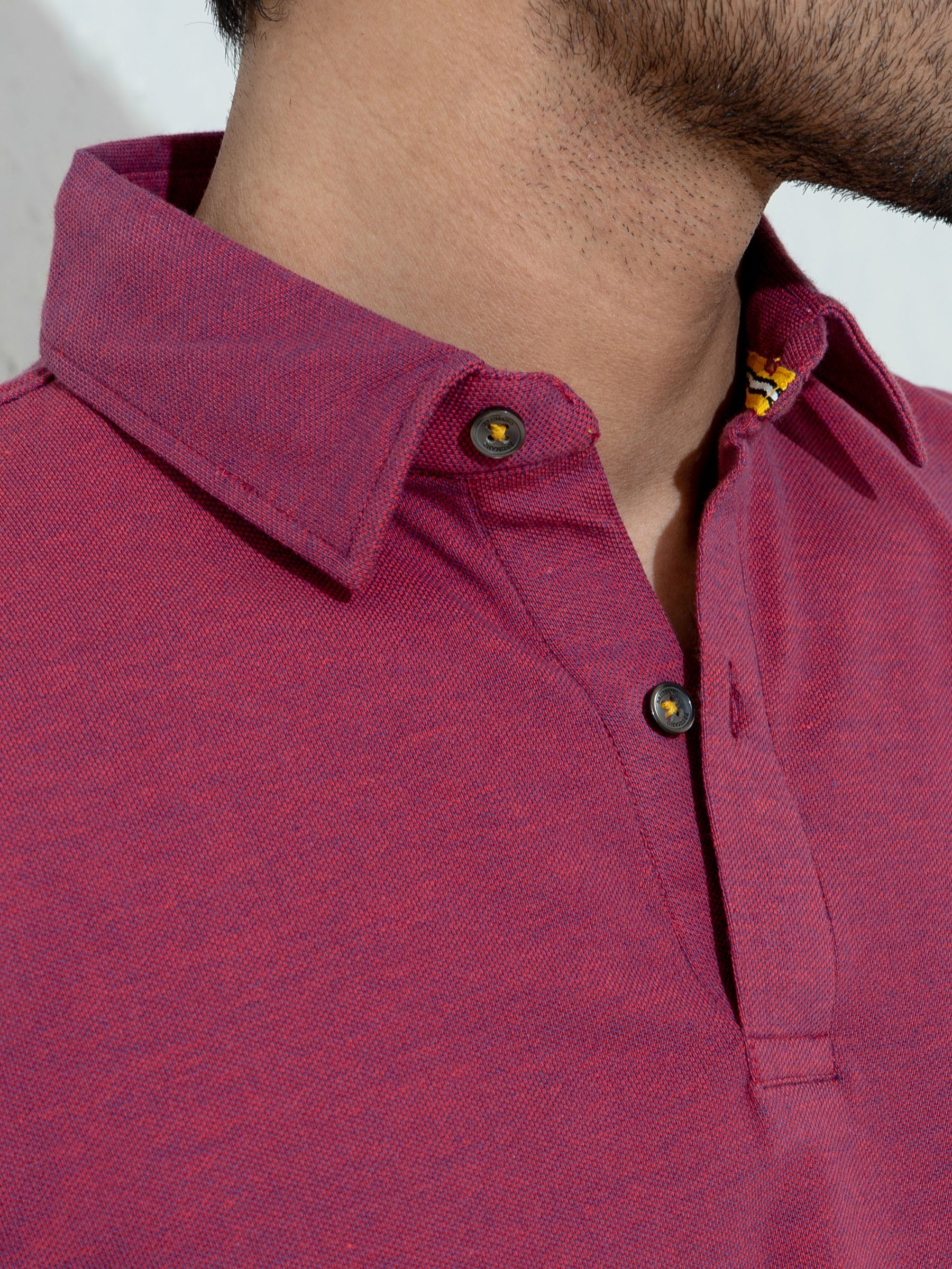 Magenta Pique Mercerized Polo Shirt