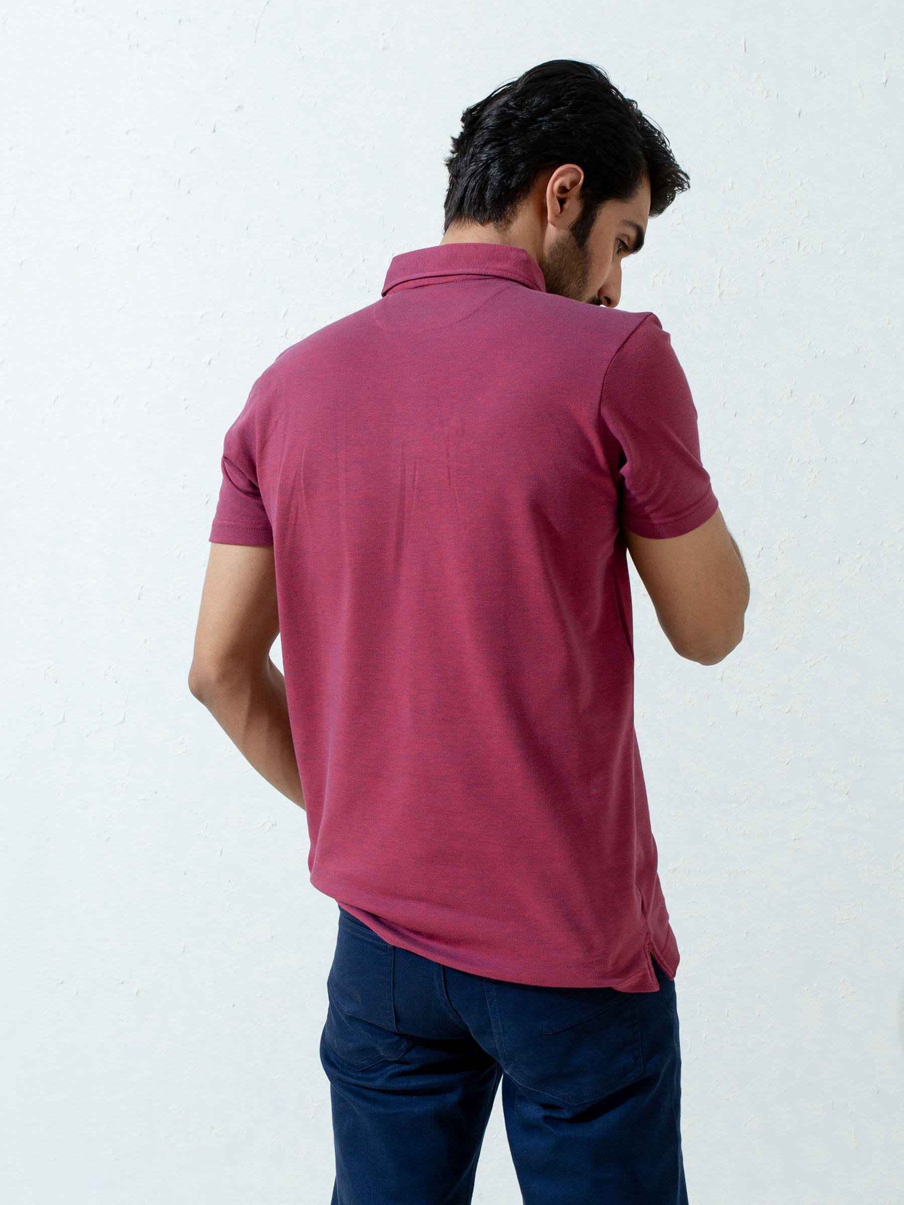 Magenta Pique Mercerized Polo Shirt