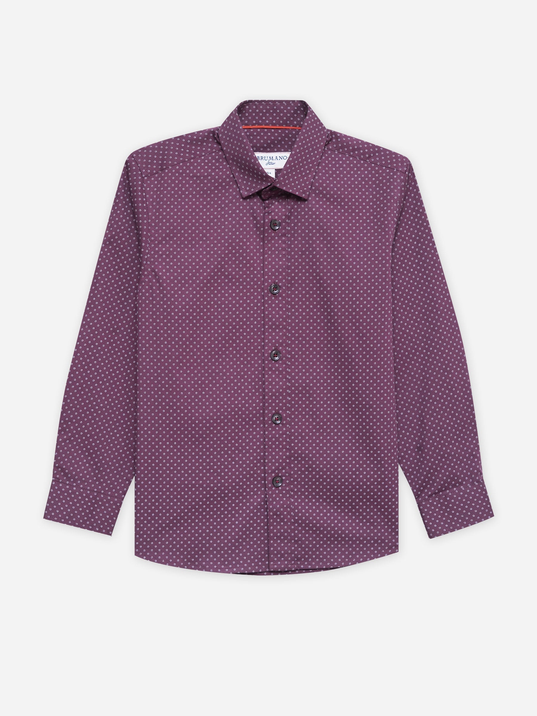 Magenta Printed Casual Shirt - Junior