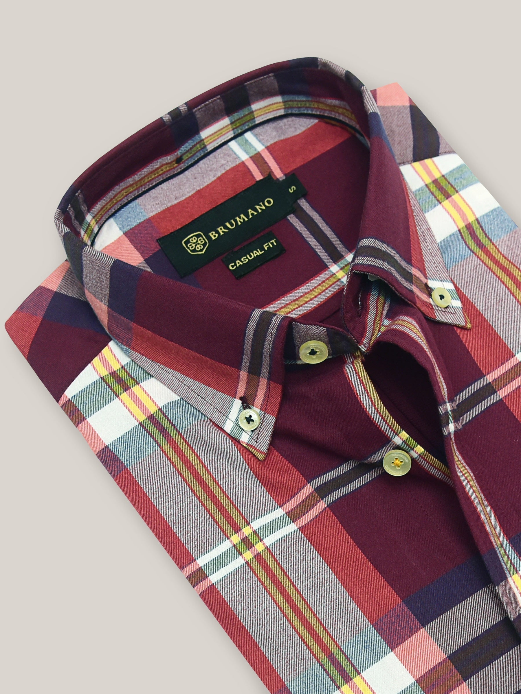Maroon Flannel Large Checkered Shirt