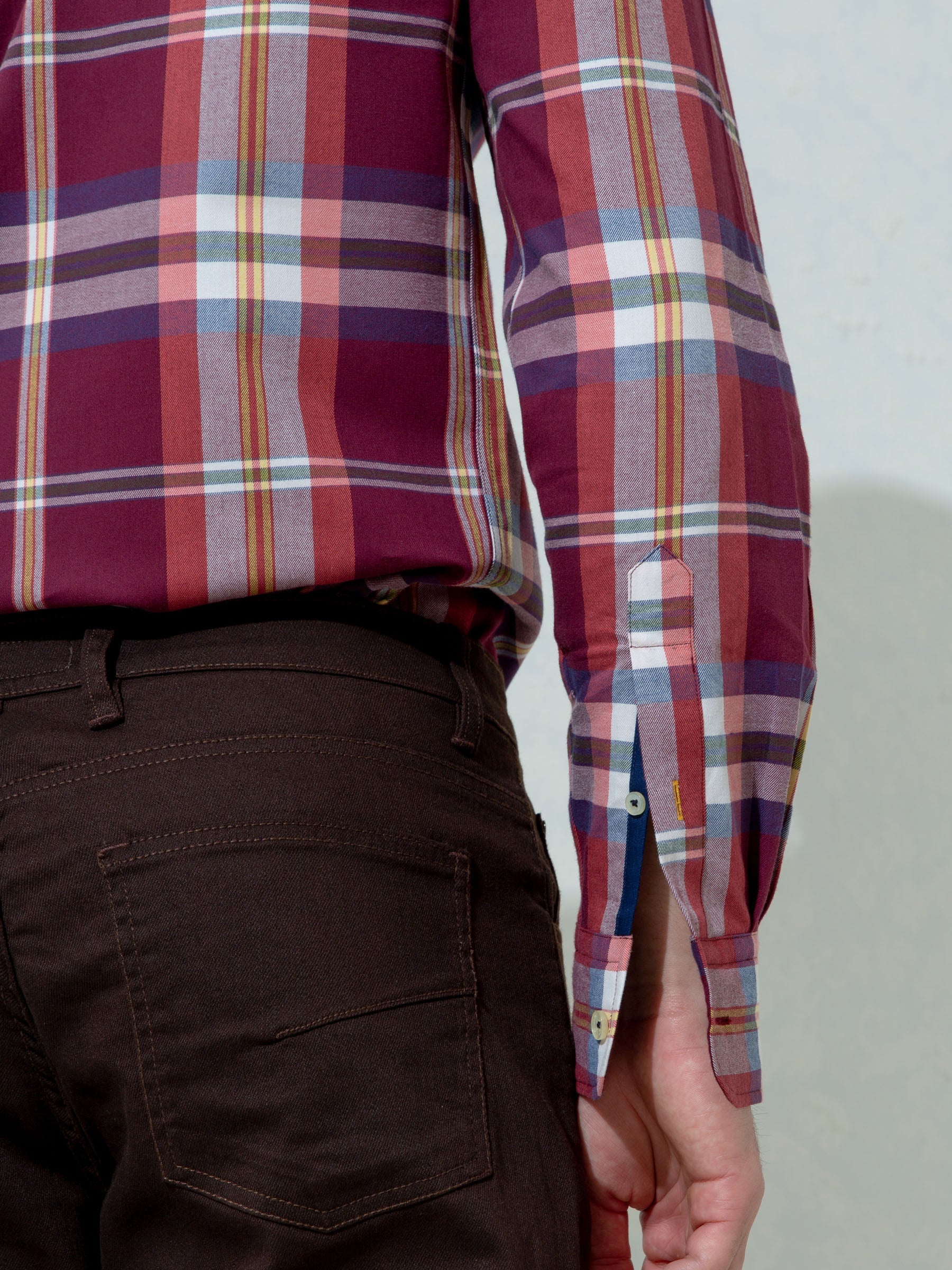 Maroon Flannel Large Checkered Shirt