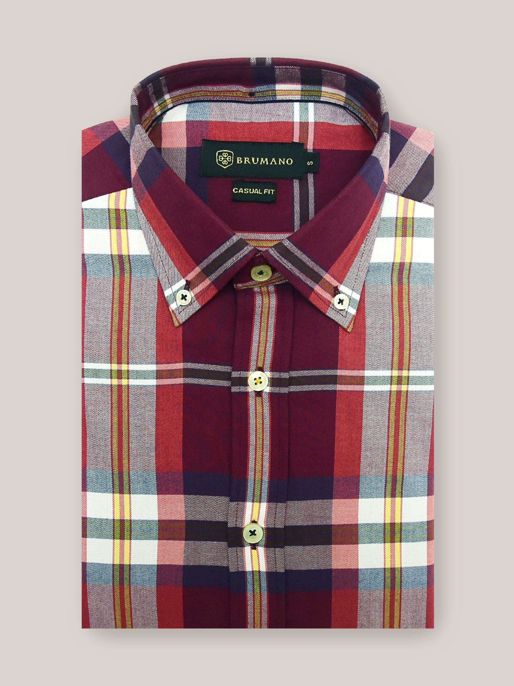 Maroon Flannel Large Checkered Shirt
