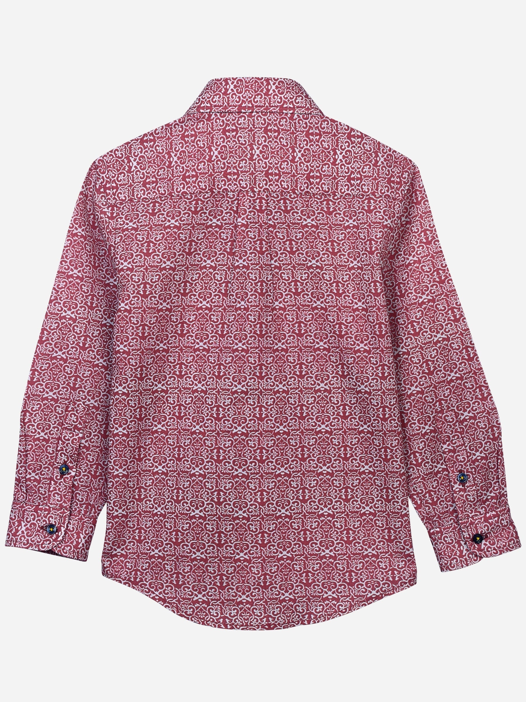 Maroon Motif Patterned Casual Shirt