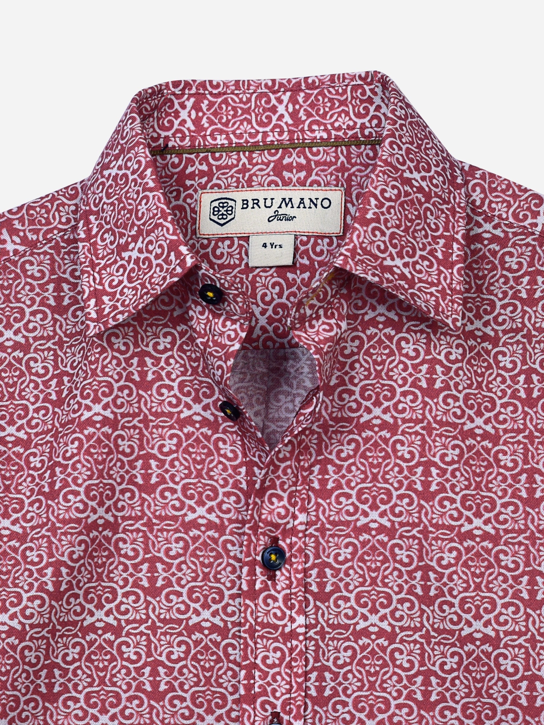 Maroon Motif Patterned Casual Shirt