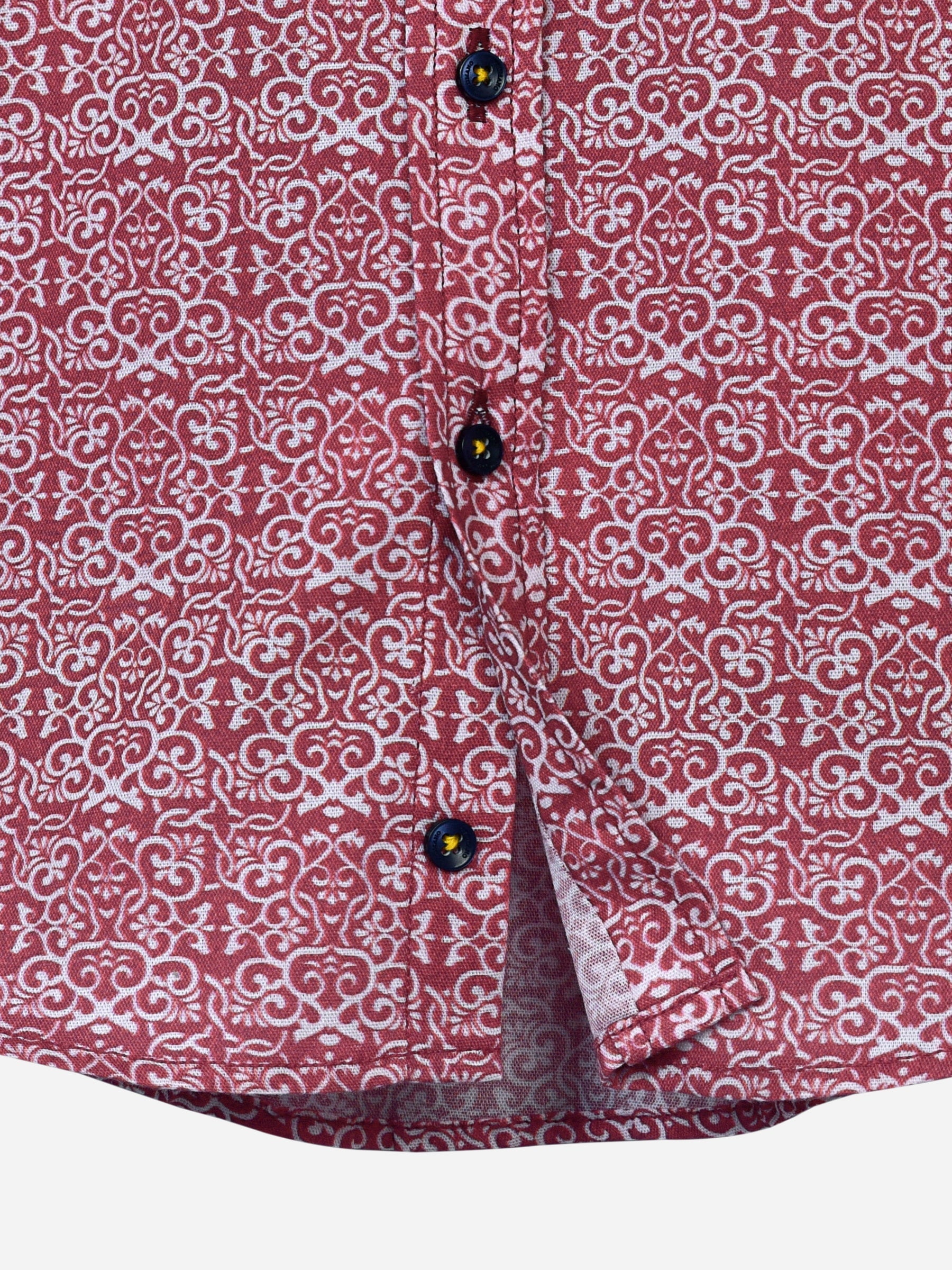 Maroon Motif Patterned Casual Shirt