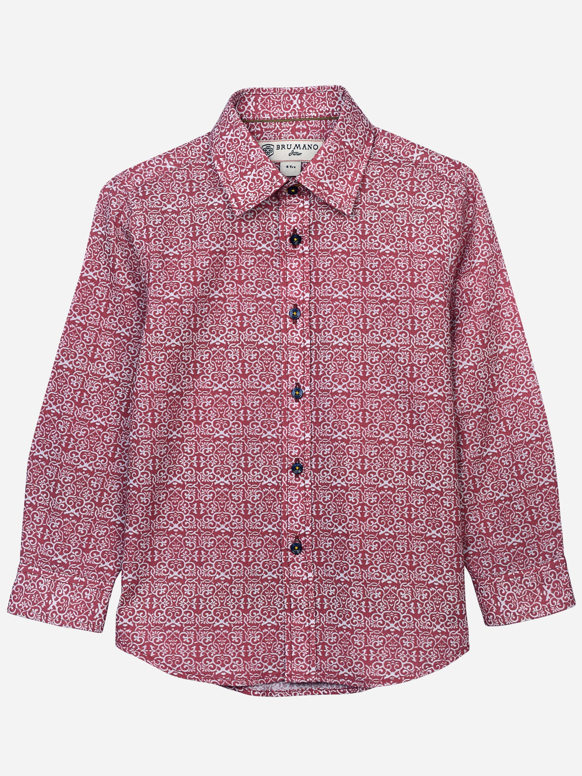 Maroon Motif Patterned Casual Shirt