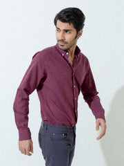 Maroon & Navy Striped Linen Shirt