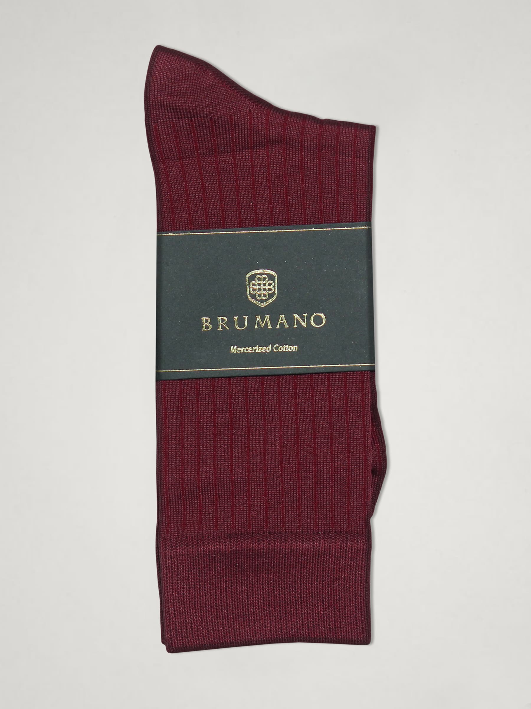 Maroon Ribbed Mercerized Socks