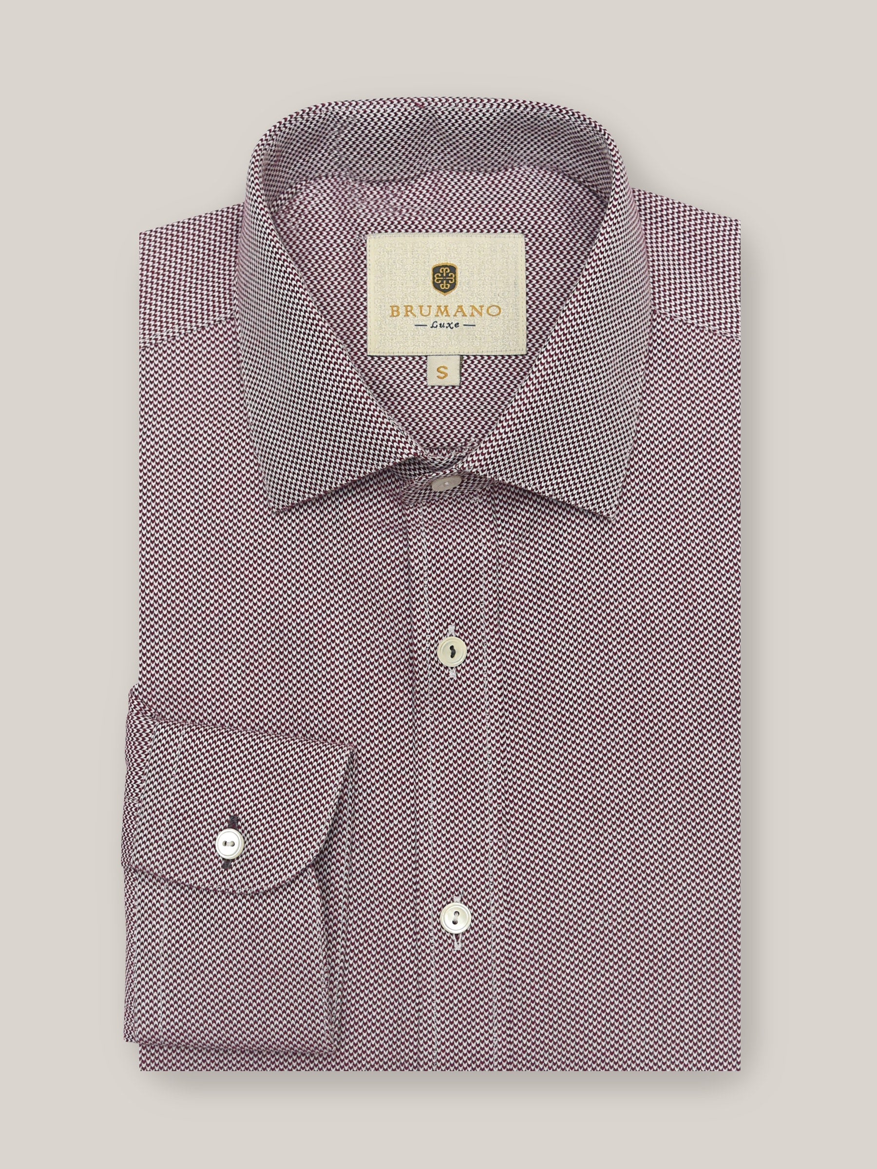 Maroon & White Houndsooth Shirt