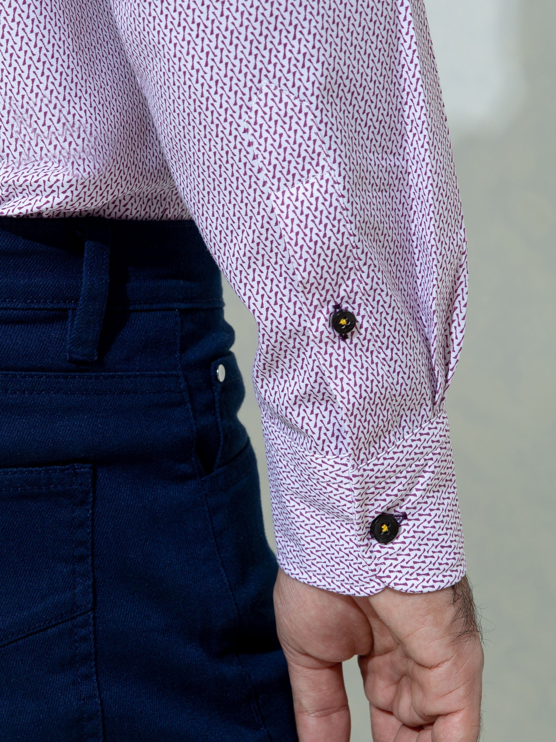 Maroon & White Printed Shirt