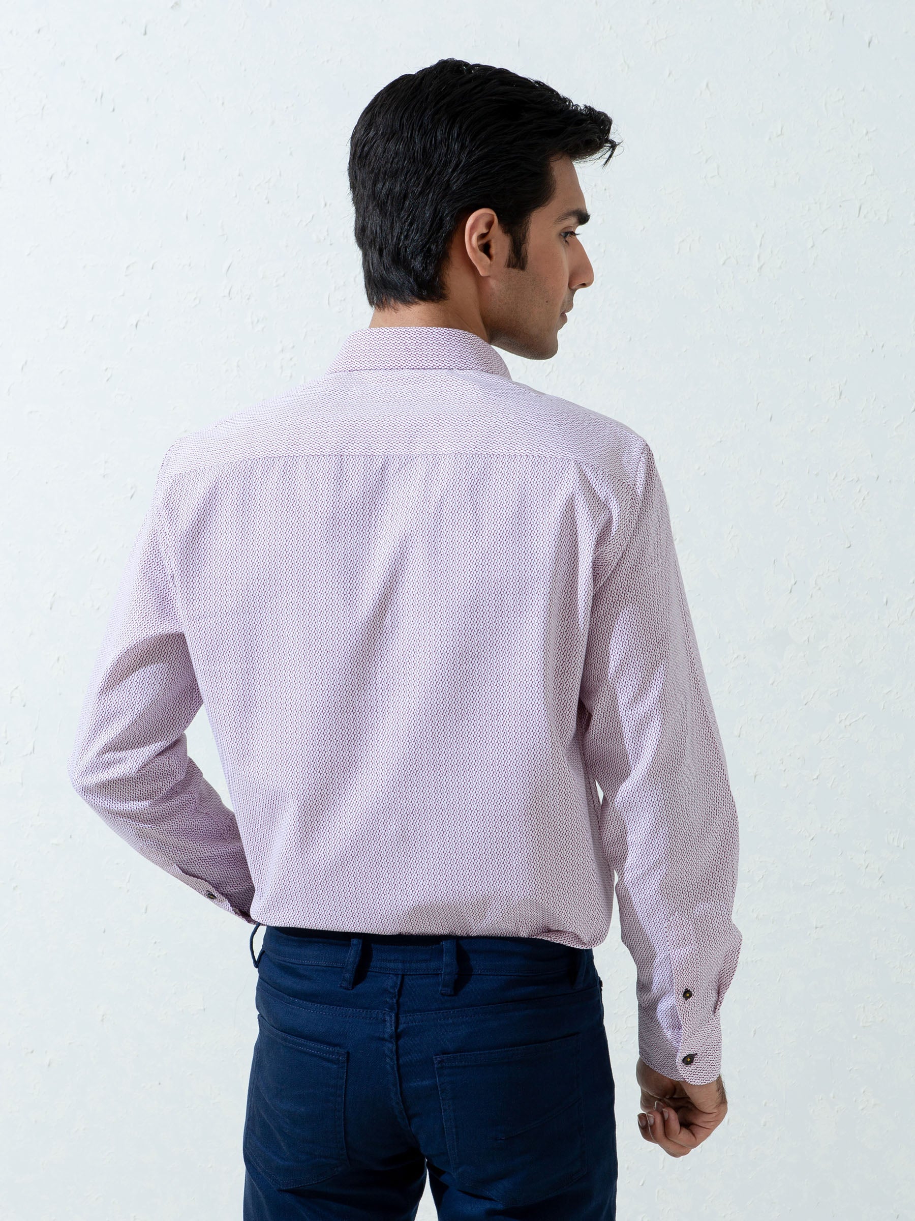 Maroon & White Printed Shirt