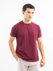 Maroon 100% Cotton Basic Tee