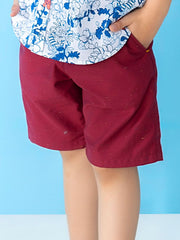 Maroon Casual Short