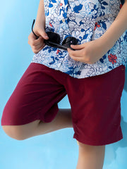 Maroon Casual Short