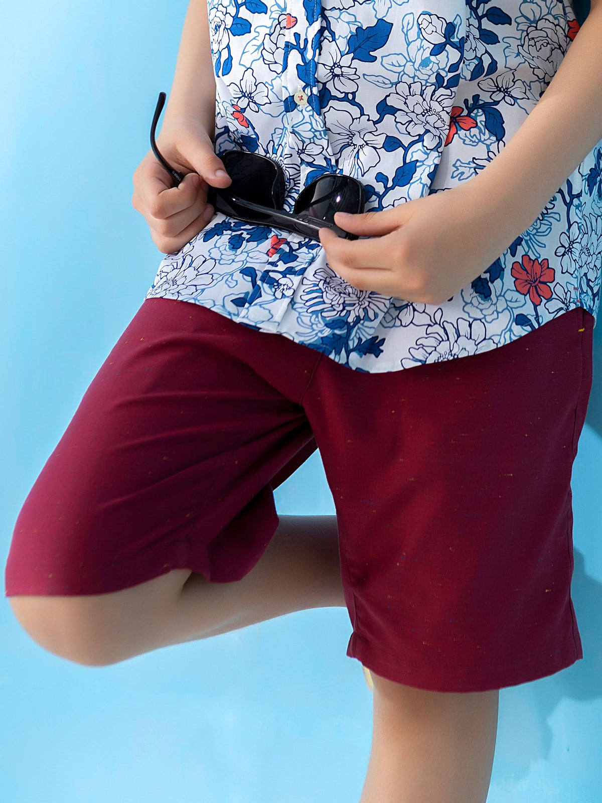 Maroon Casual Short