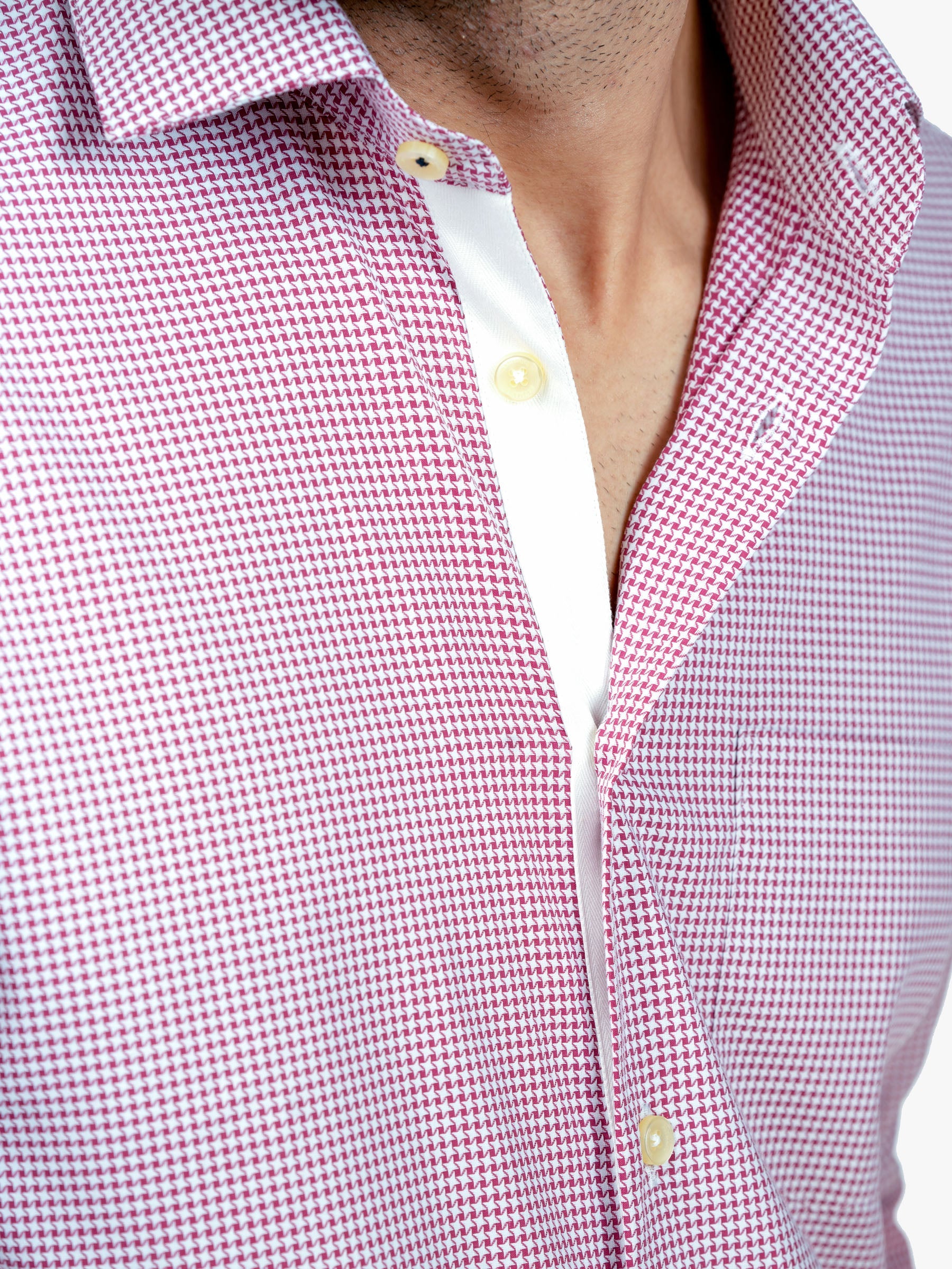 Maroon Houndstooth Formal Shirt