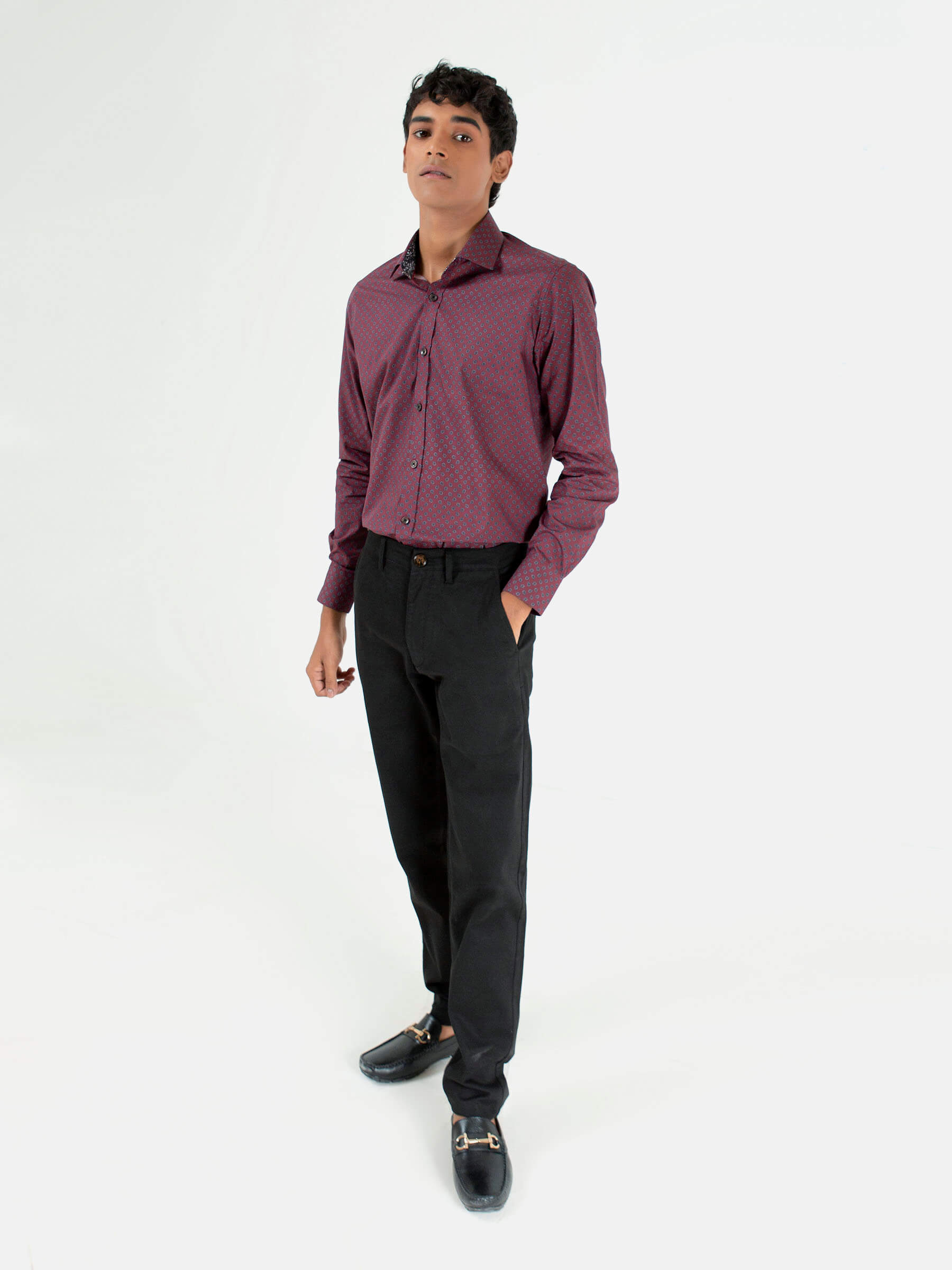 Maroon Paisley Printed Shirt