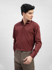 Maroon Satin Formal Shirt