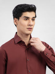 Maroon Satin Formal Shirt