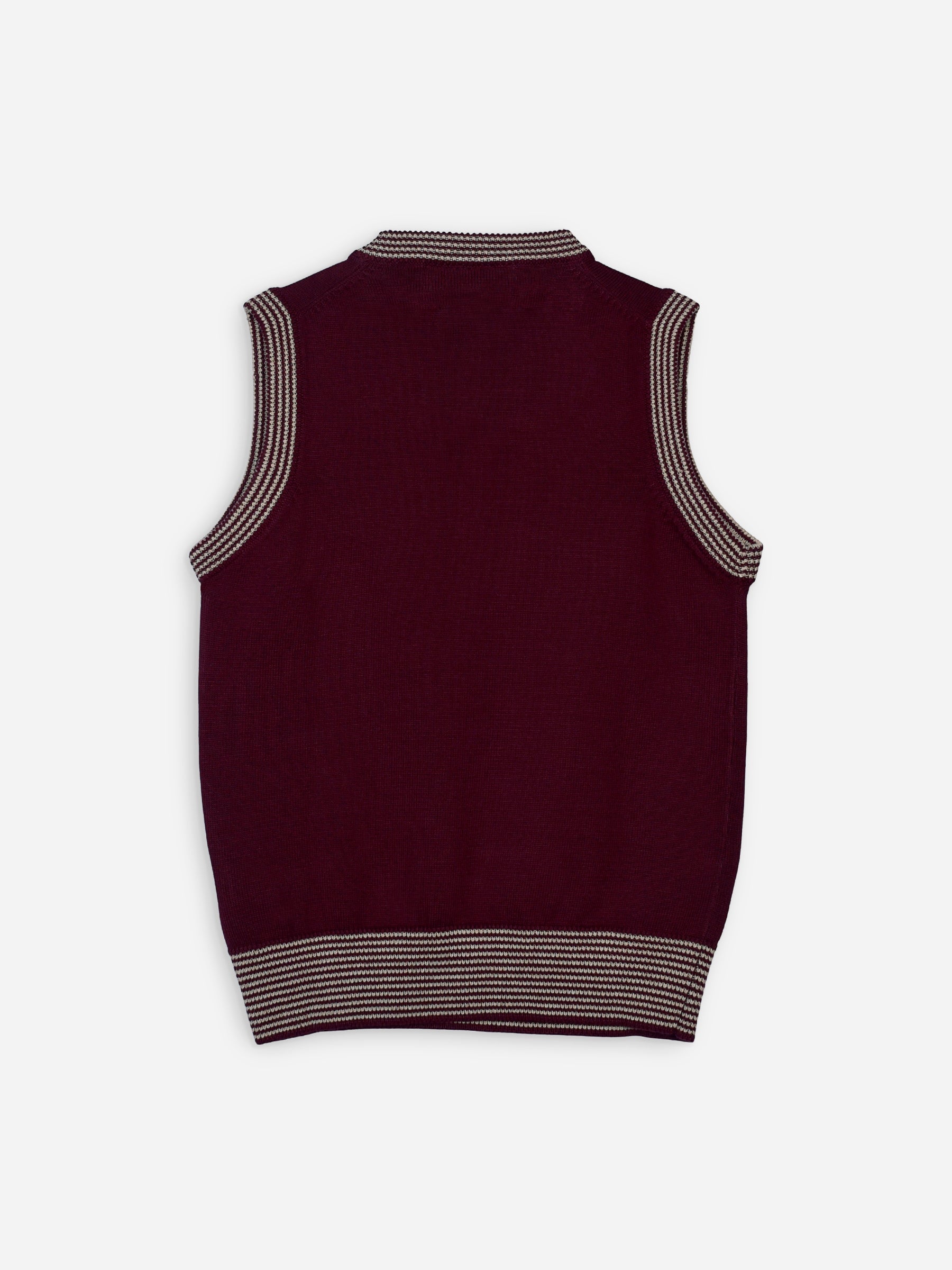 Maroon Sleeveless Casual Sweater