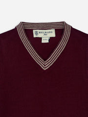 Maroon Sleeveless Casual Sweater