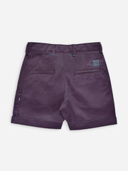 Maroon Stretch Cotton Casual Shorts
