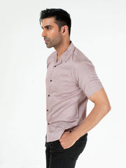 Maroon & Black Geo Printed Half Sleeve Cuban Collar Shirt