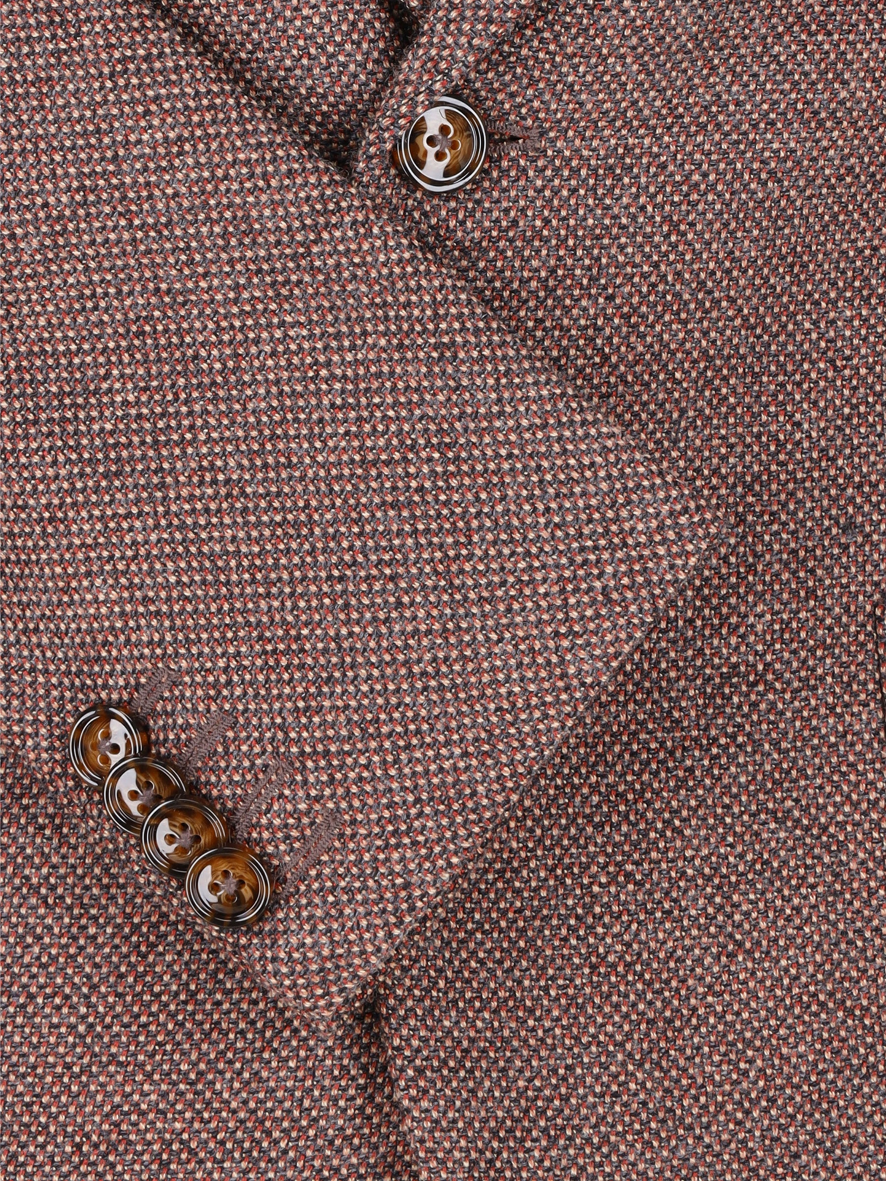 Maroon & Mustard Dobby Structured Wool & Cashmere Blazer - Sartoria