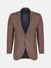 Maroon & Mustard Dobby Structured Wool & Cashmere Blazer - Sartoria