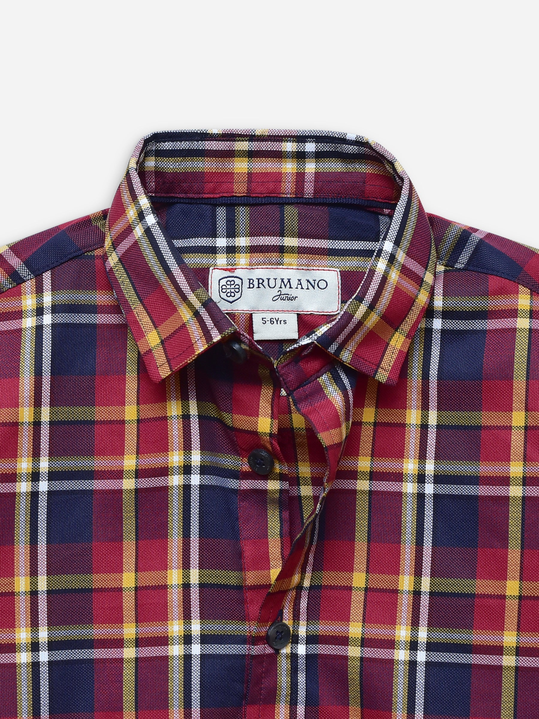 Maroon & Yellow Checkered Casual Shirt