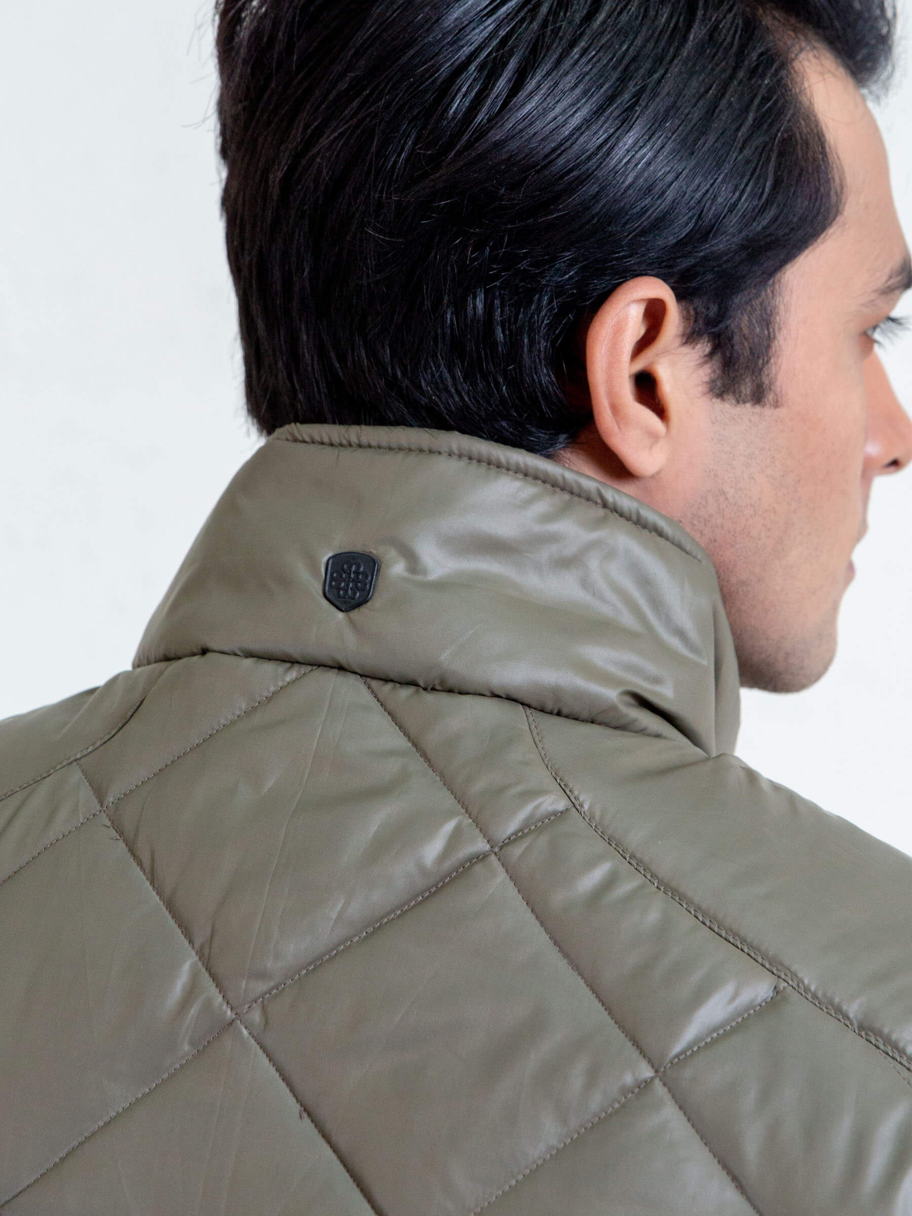 Matt Olive Quilted Sleeveless Gilet