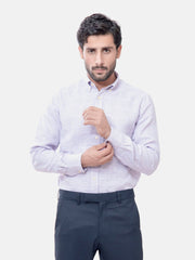 Mauve Checkered Cotton Linen Shirt