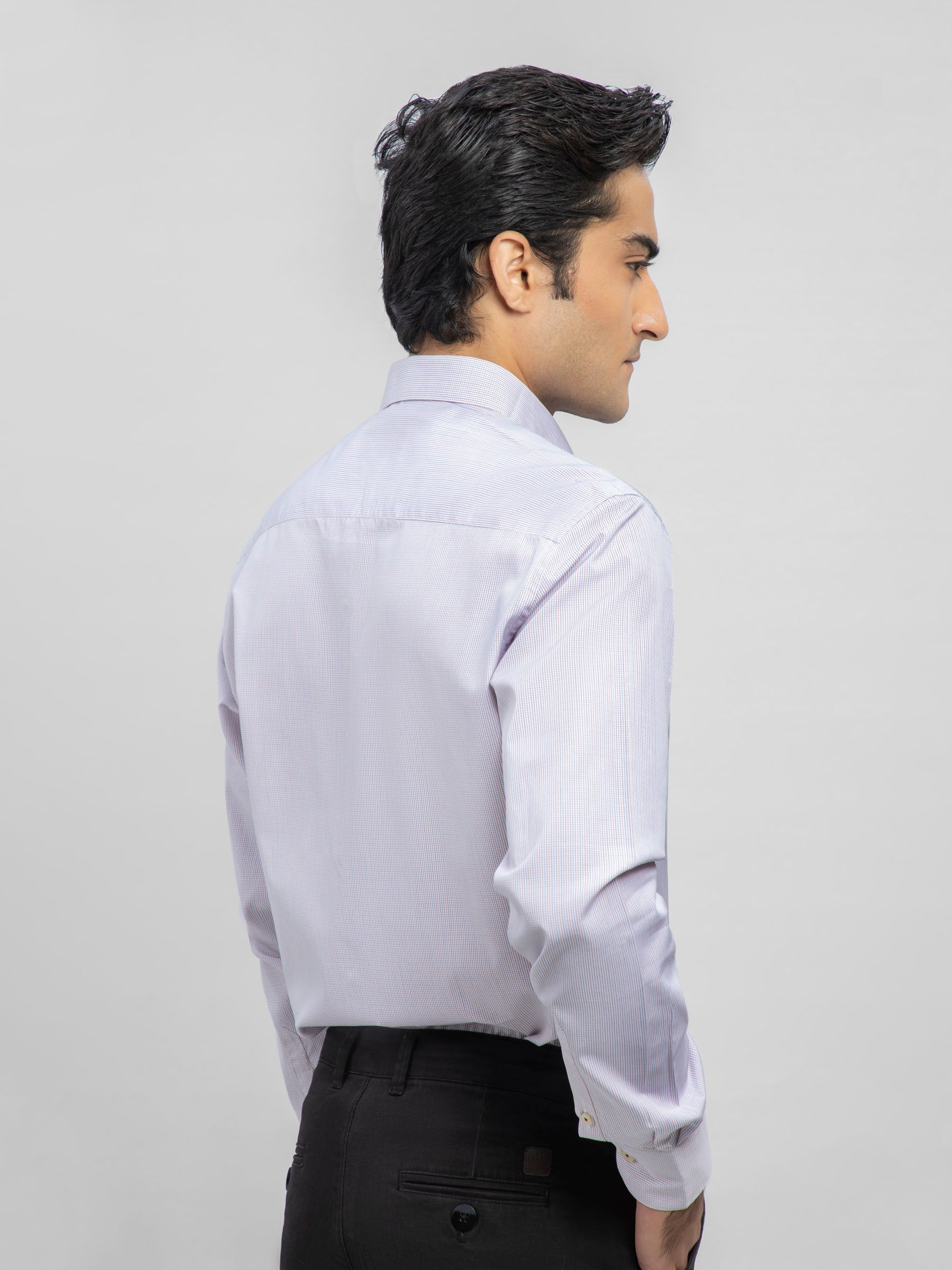 Micro Gingham Checkered Formal Shirt