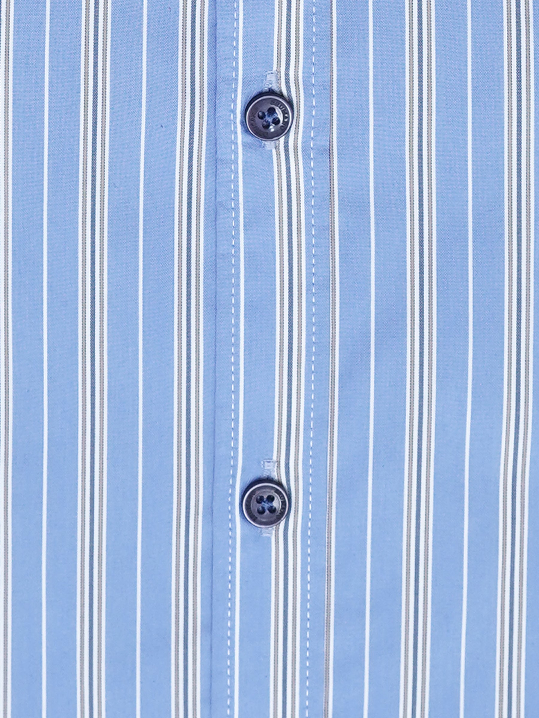 Mid Blue Striped Formal Shirt