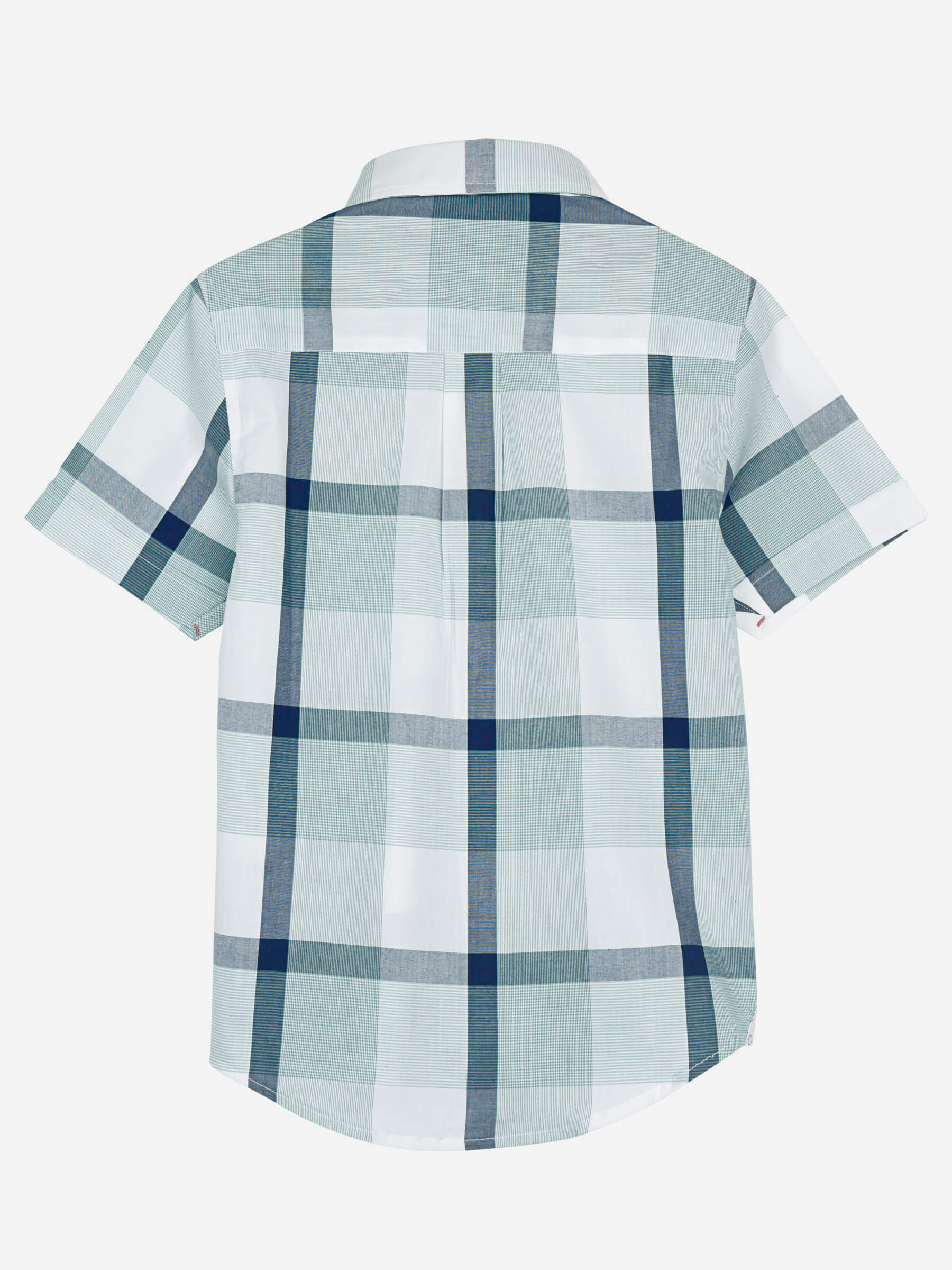 Mint Green Checkered Short Sleeve Casual Shirt
