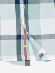 Mint Green Checkered Short Sleeve Casual Shirt