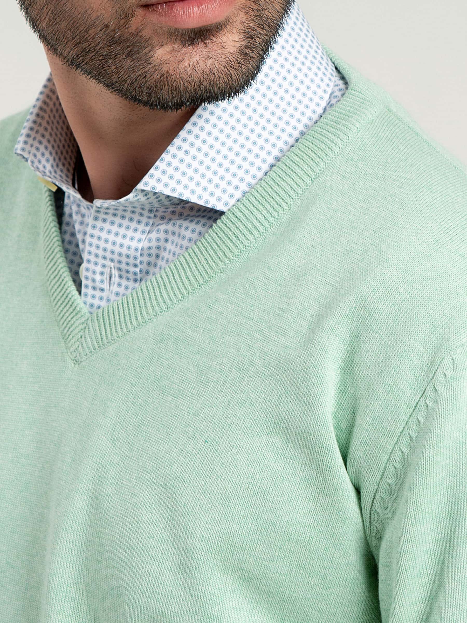Mint Green V-Neck Sweater