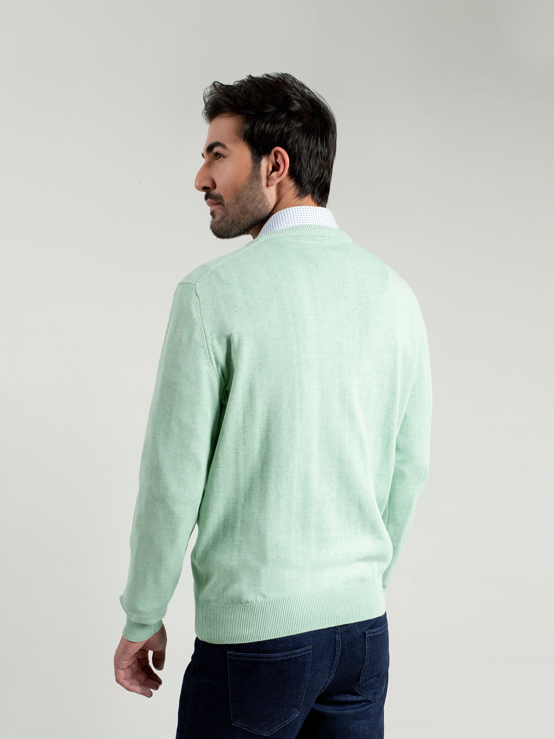 Mint Green V-Neck Sweater