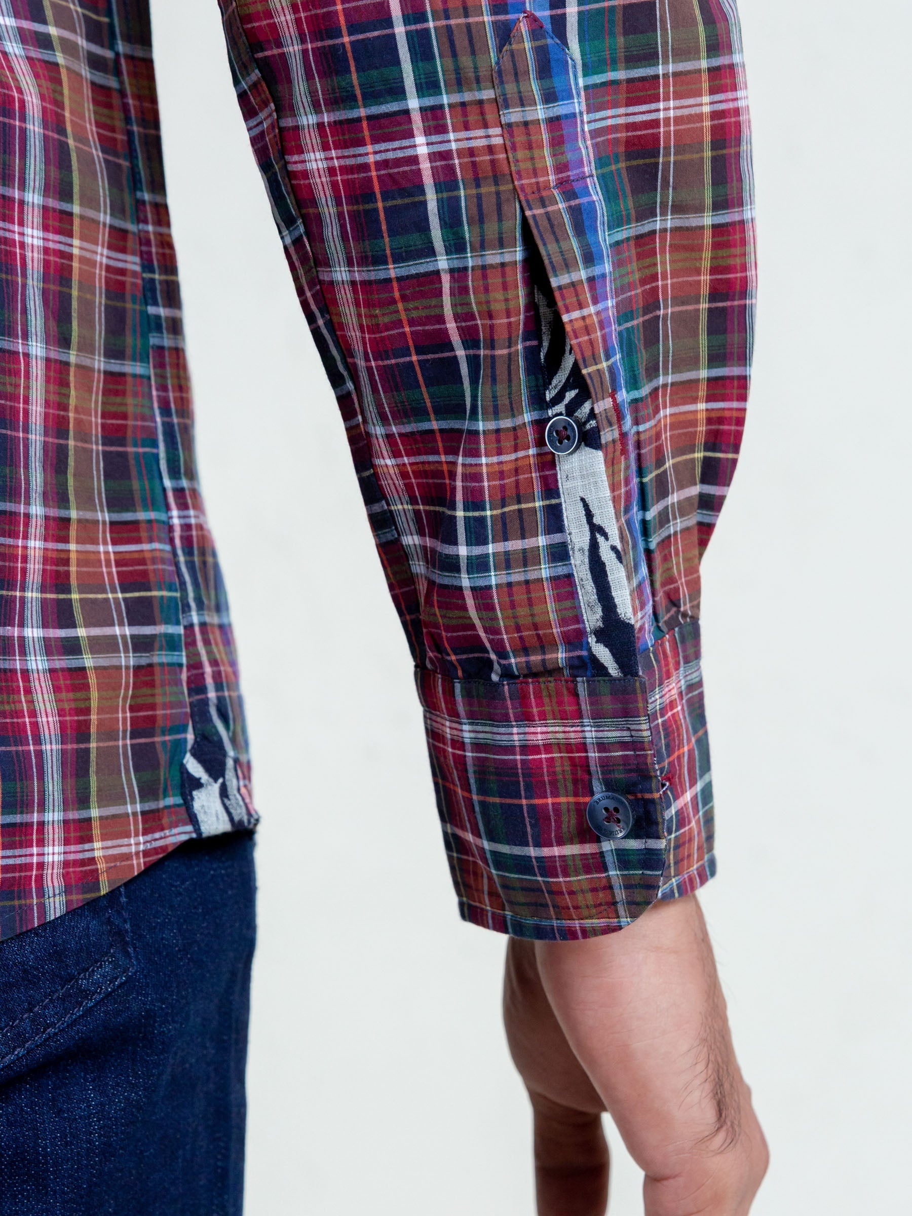 Multi Color Tartan Plaid Button Down Shirt
