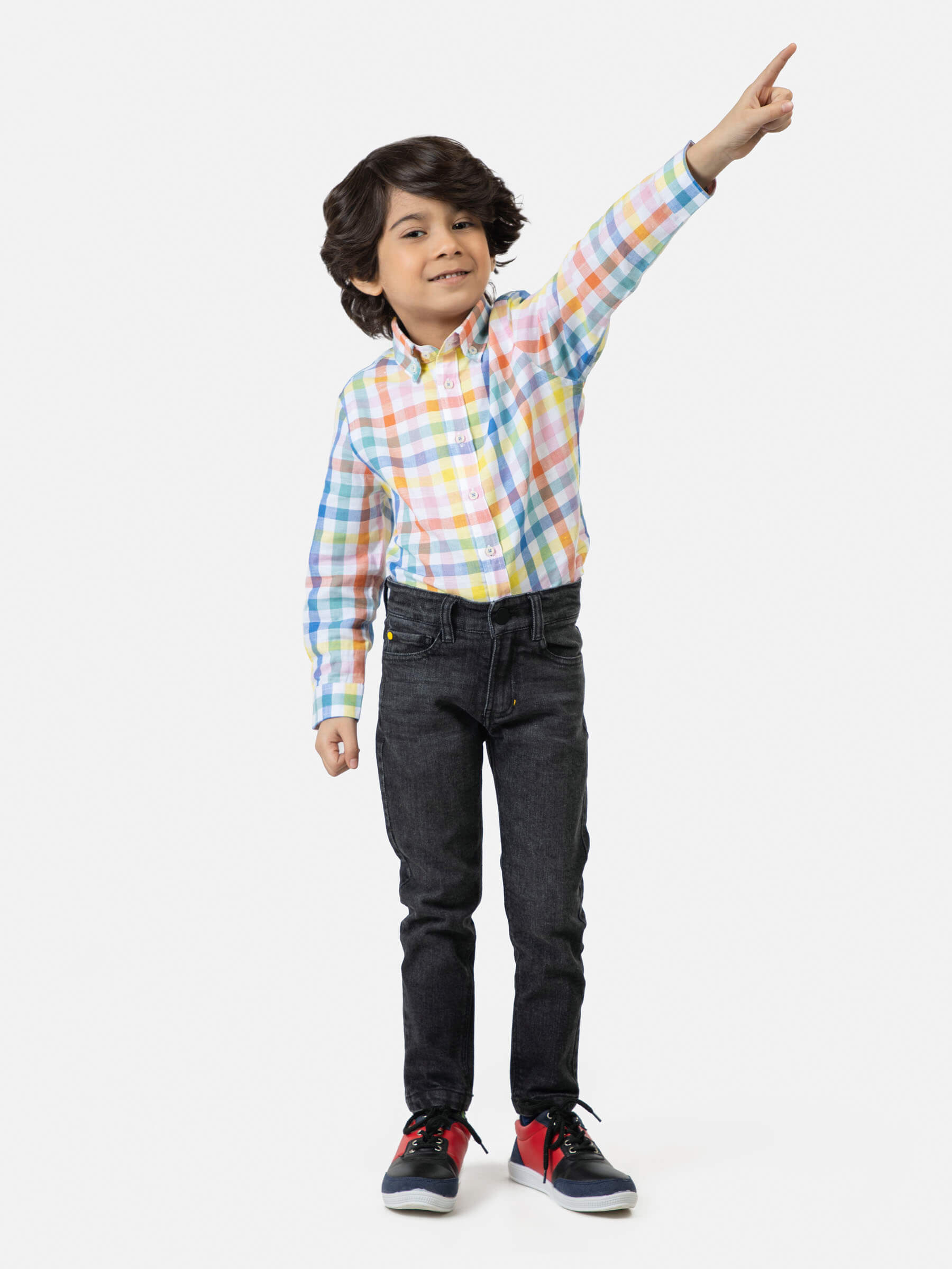 Multi Color Cotton/Linen Checkered Caual Shirt