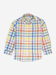 Multi Color Cotton/Linen Checkered Caual Shirt