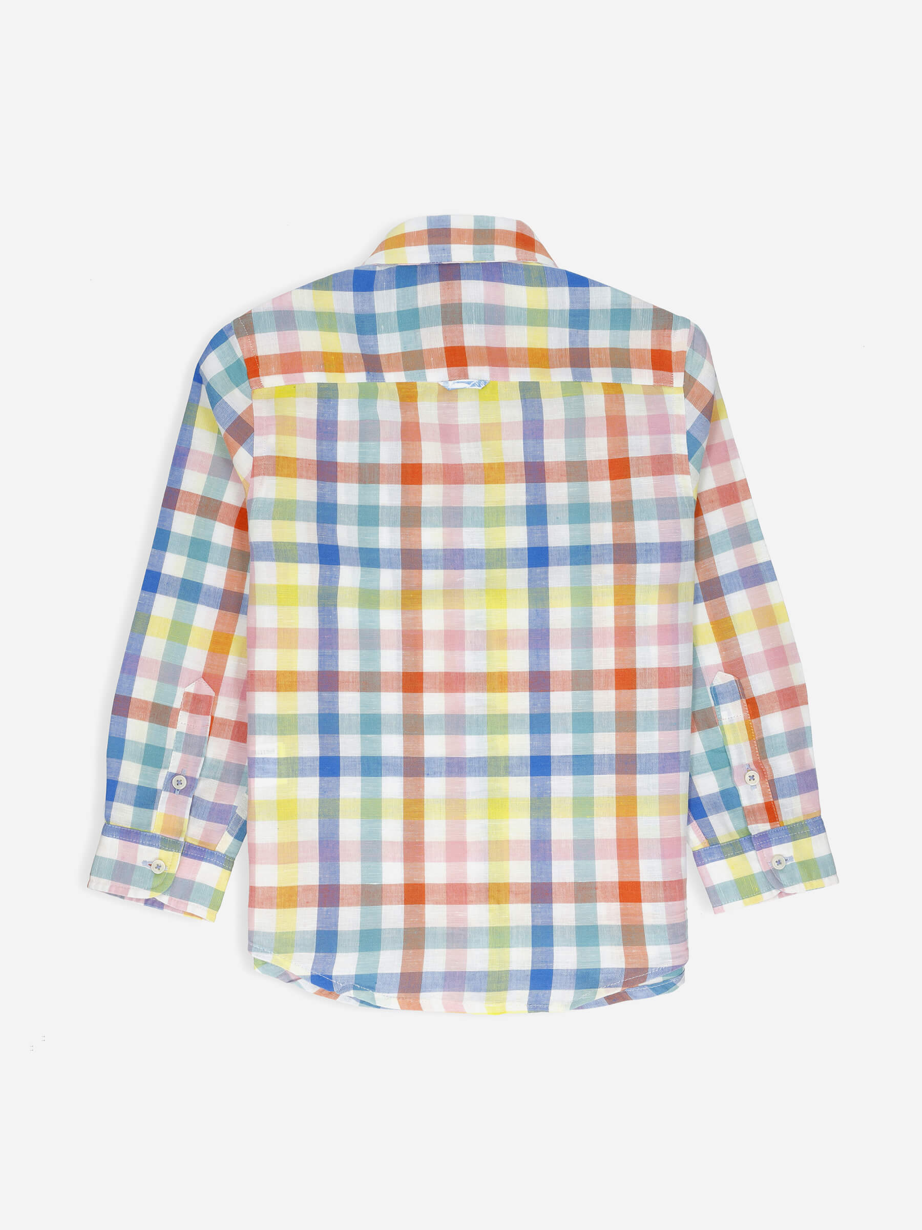 Multi Color Cotton/Linen Checkered Caual Shirt