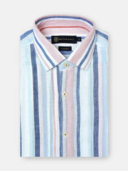 Multi Color Linen Striped Shirt