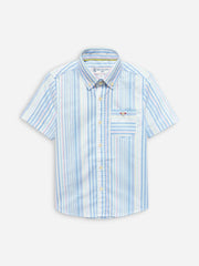 Multi Color Oxford Striped Half Sleeve Casual Shirt